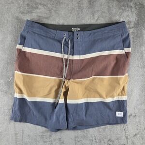 Katin Board Shorts Mens 34(35) Multicolor Stripe Surf Swim Trunks